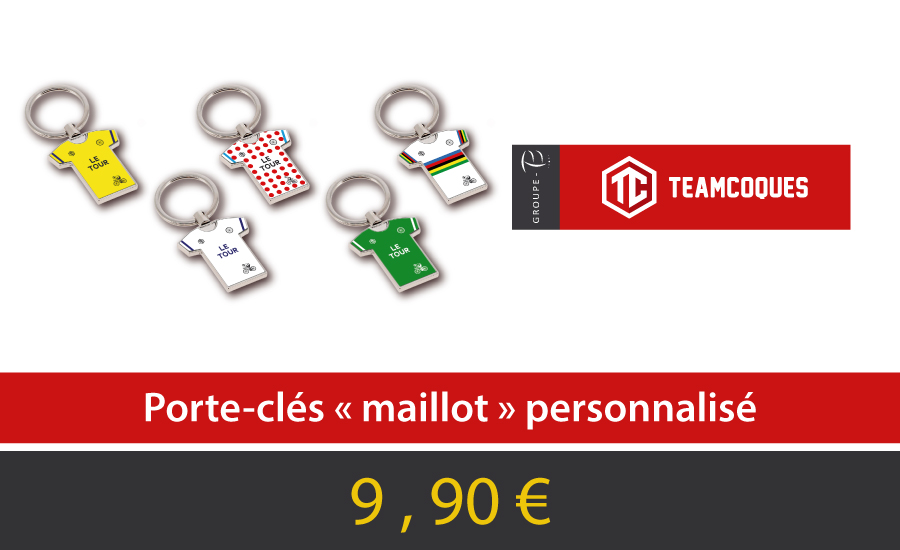 TEAMCOQUES - Création de porte-clés 'maillots' sport foot rugby basket personnalisés à 9,90€ seulement